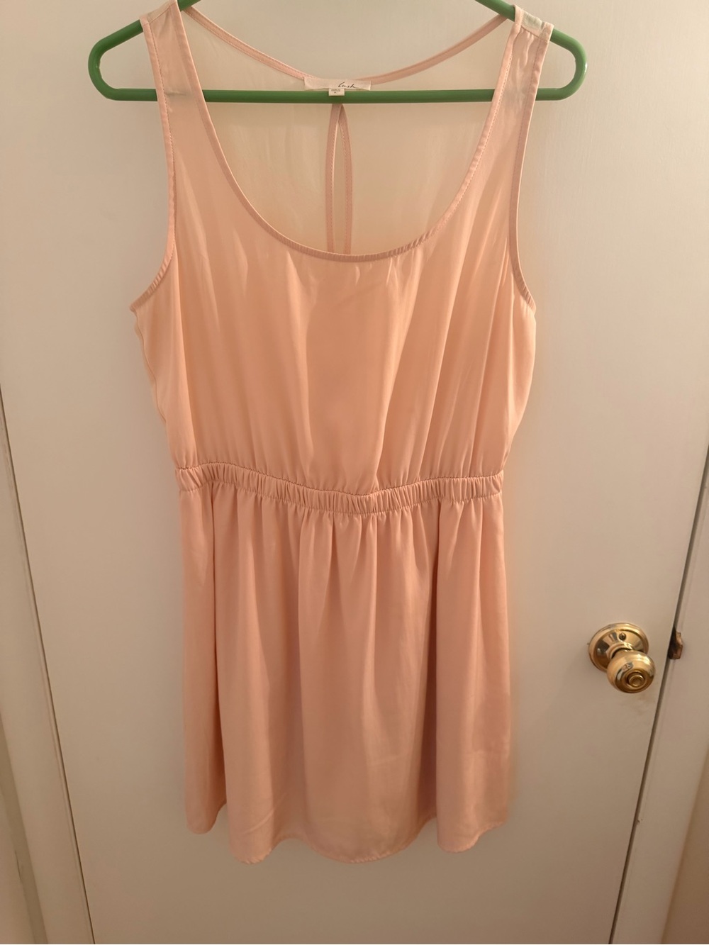 Lush Peach Sleeveless Scoop Neck Dress